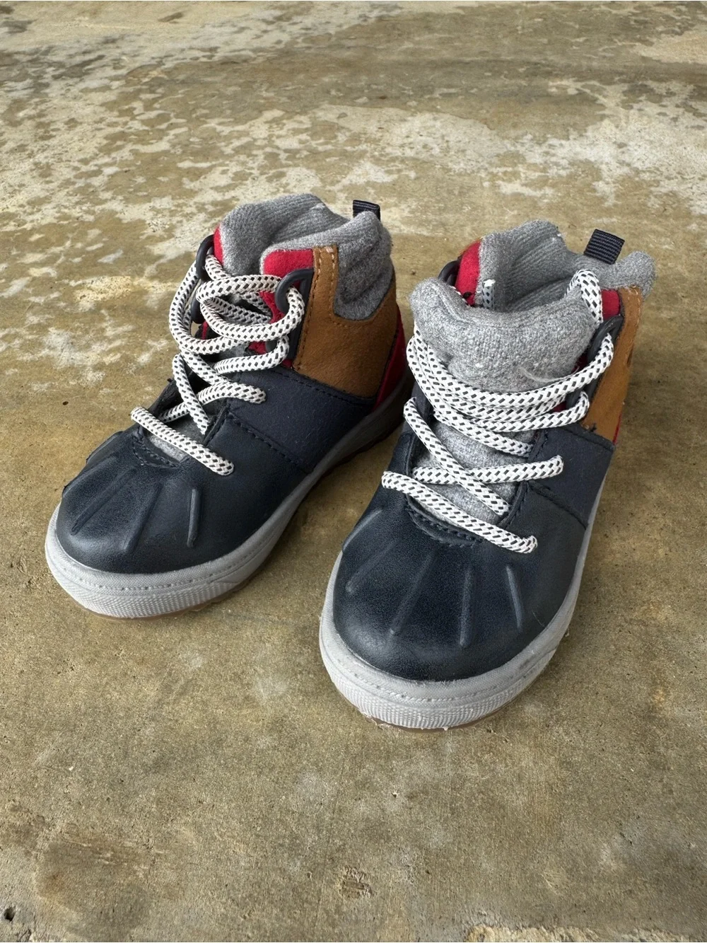 OshKosh B'gosh Navy, Brown and Gray Kids High-Top Boots